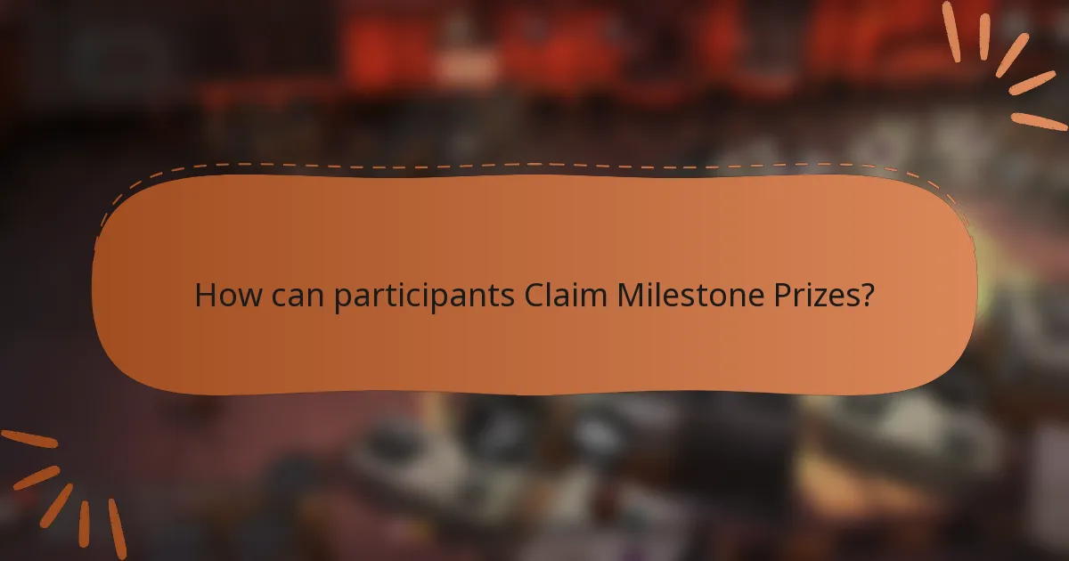 How can participants Claim Milestone Prizes?