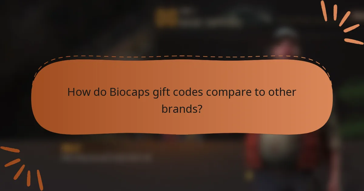 How do Biocaps gift codes compare to other brands?