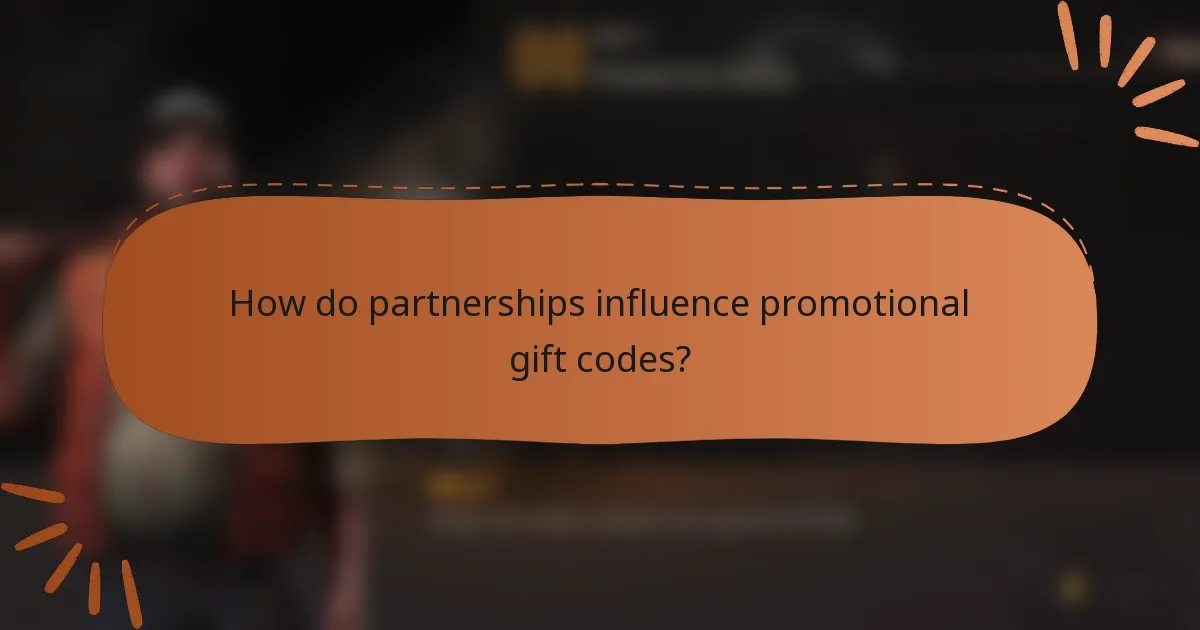 How do partnerships influence promotional gift codes?