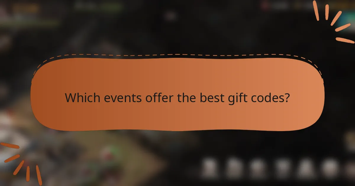 Which events offer the best gift codes?